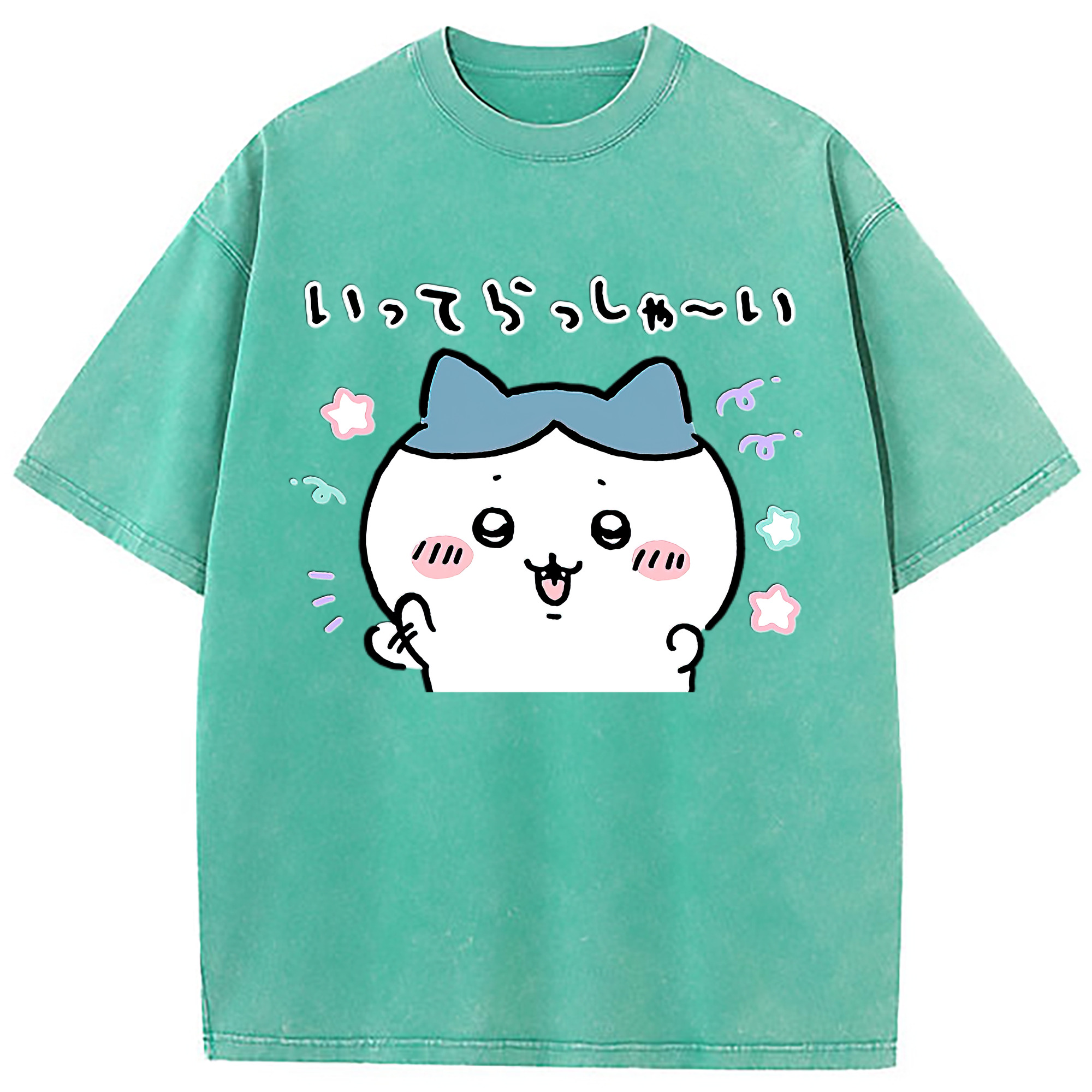 （画像用） ちいかわ ハチワレ Chii-kawa hachiware 綿100% ヴィンテージ風 半袖Tシャツ（フロントプリント）